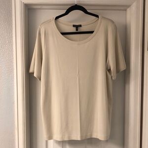 Eileen Fischer Cream Silk T-Shirt